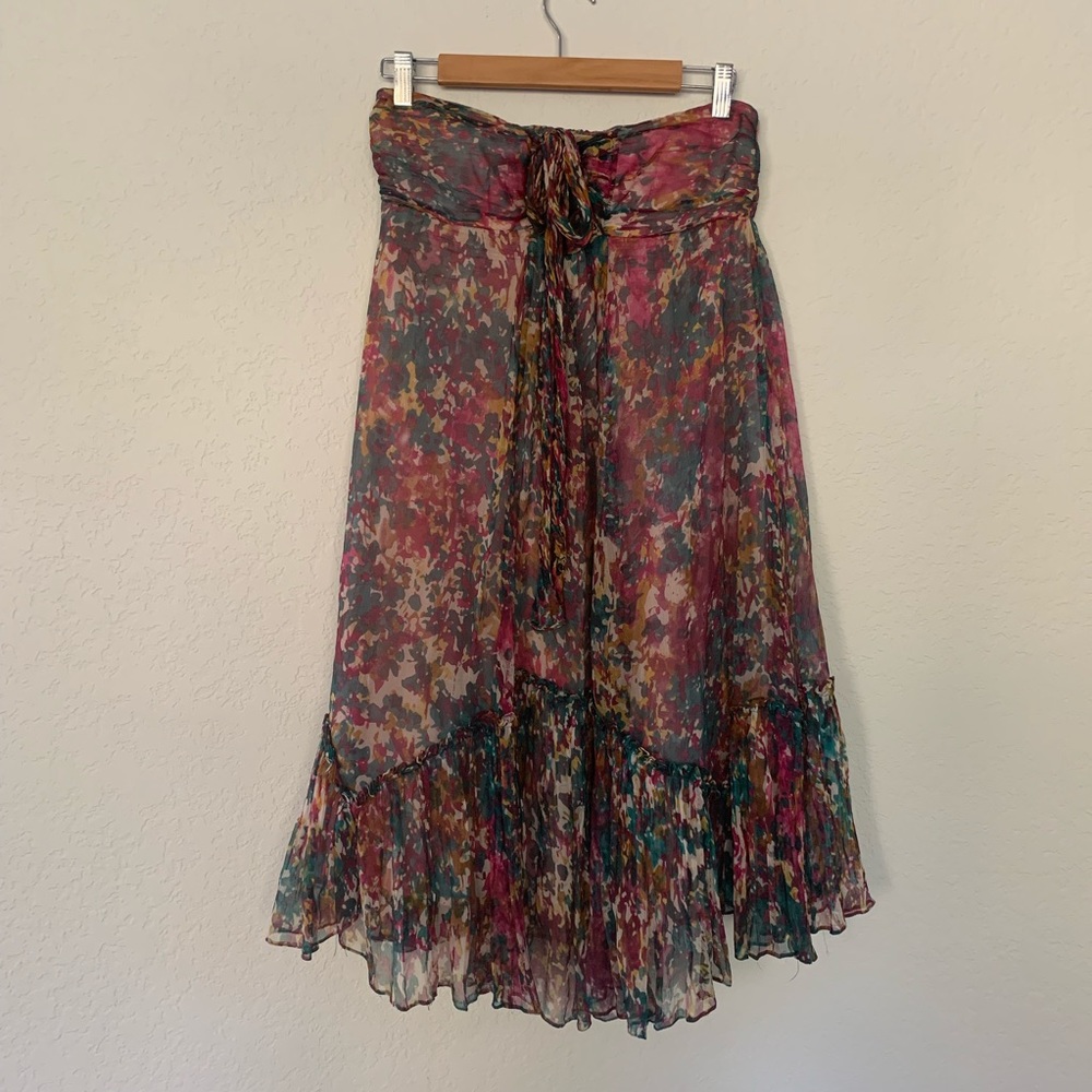 Zara Basics Strapless Floral Dress